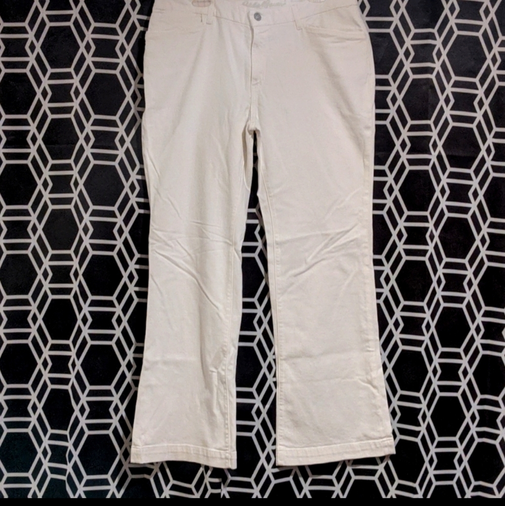 Eddie Bauer Women's Wide Leg Jeans in Off-White/Cream